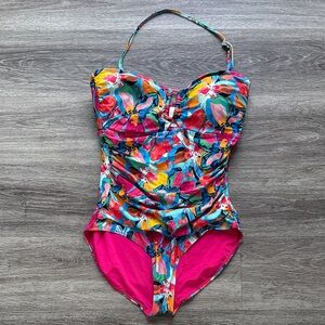 Anne Cole Vibrant Floral One-Piece Swimsuit - Bright Multi/Pink